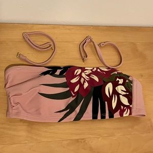 Kona Sol Bandeau Bikini Top in Tropical Floral Print S